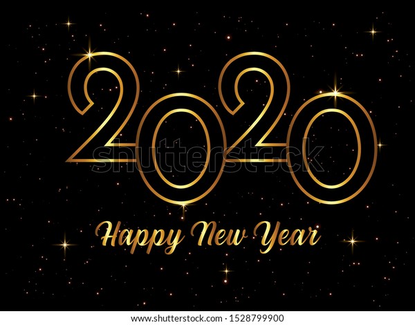 2020 happy new year glowing gold background - vector illustration .image