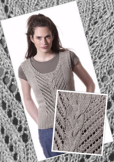 Knit women's sleeveless top Badia. Free pdf pattern.