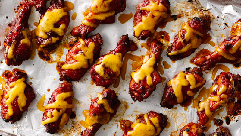 3-Ingredient Cheesy BBQ Chicken Wings