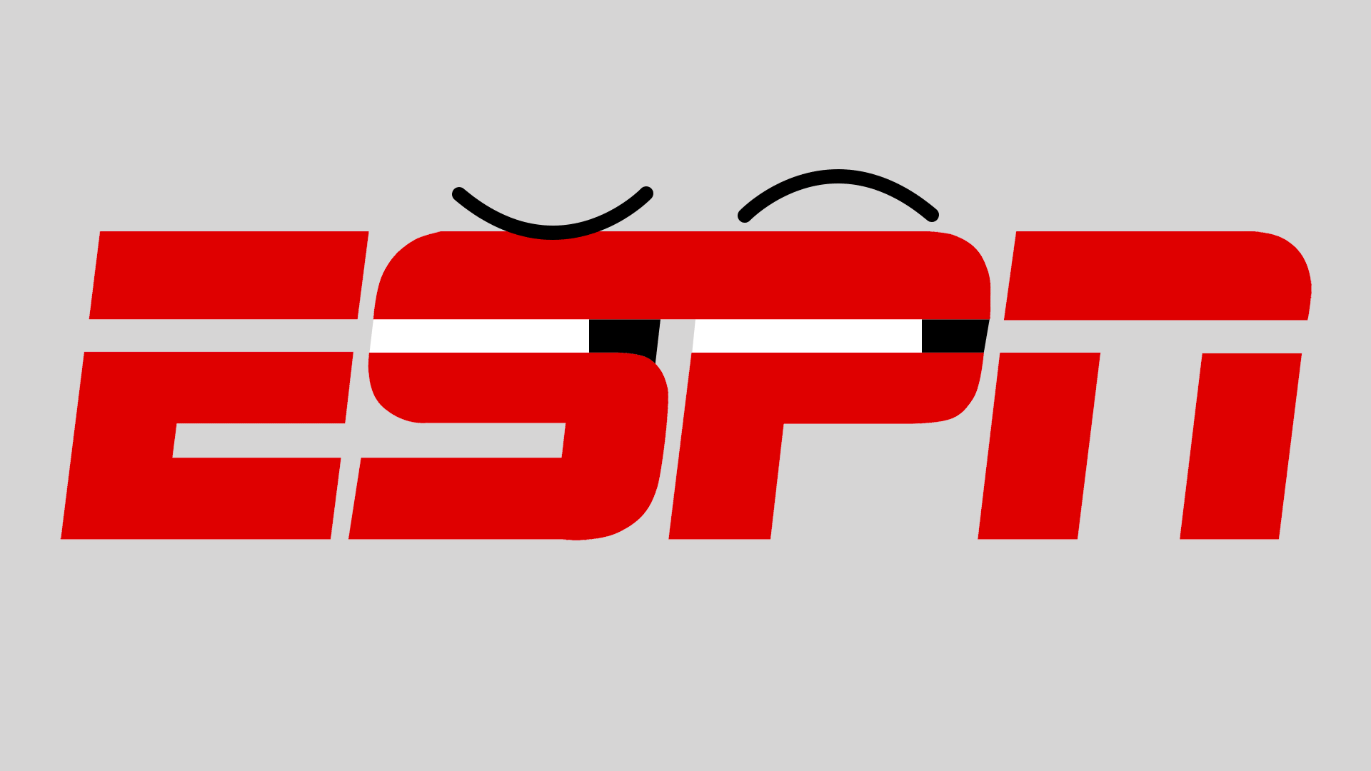 Illustration of the ESPN logo with eyes in the S and P shifting from side to side as an eyebrow raises