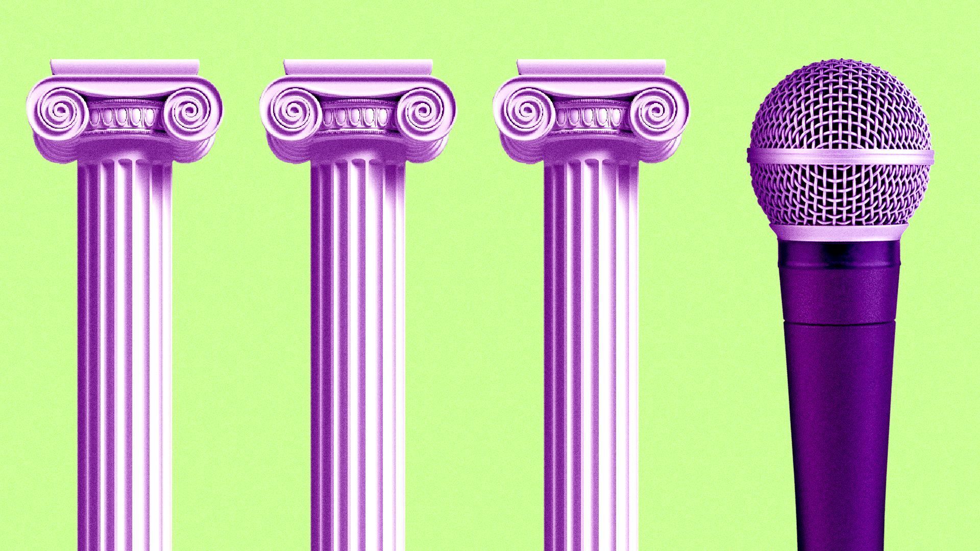 three pillars and a microphone