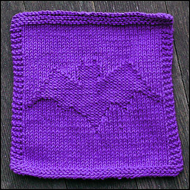 Batty Halloween Dishcloth Free Knitting Pattern