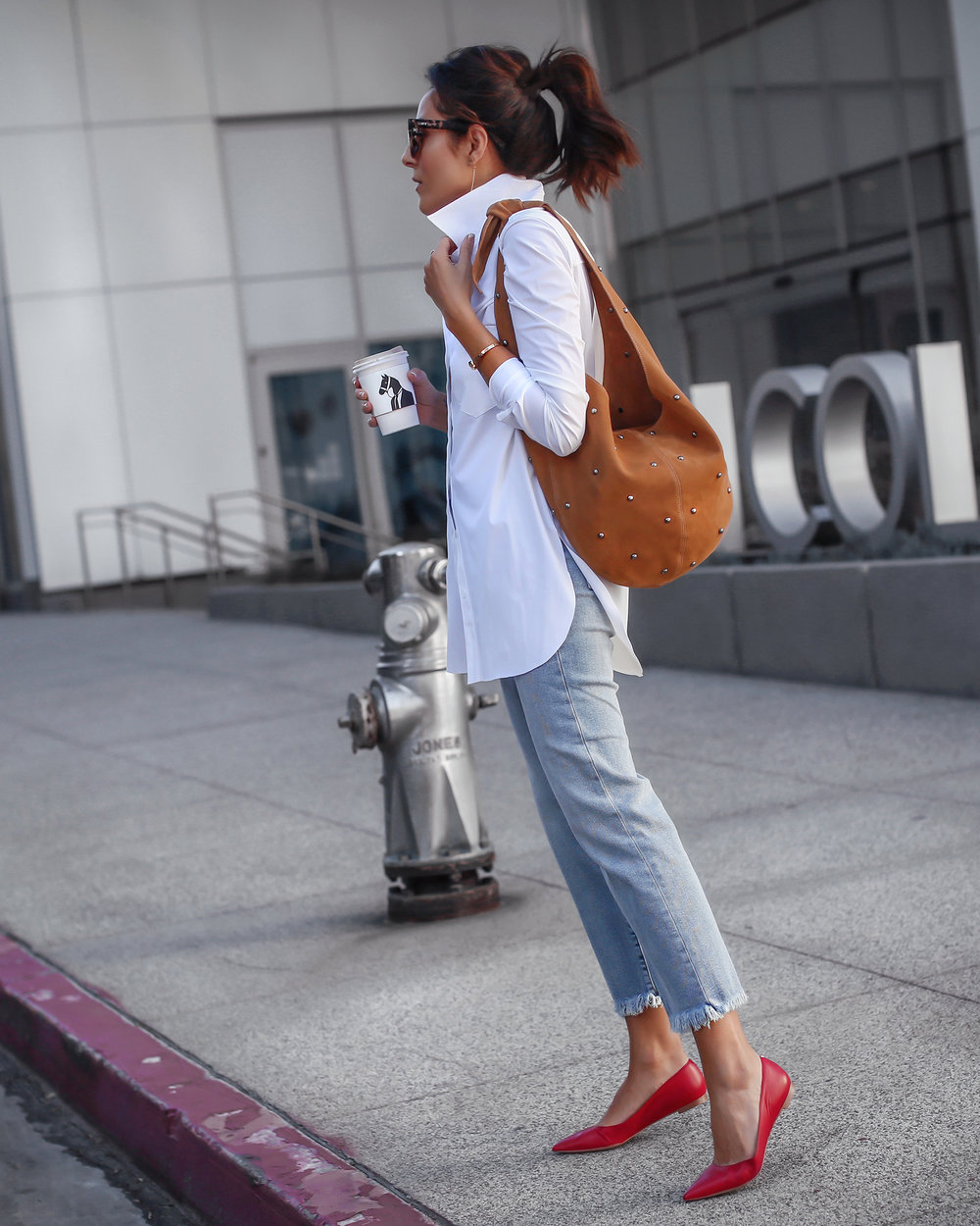 Casual Look in Sam Edelman Denim and Red Flats