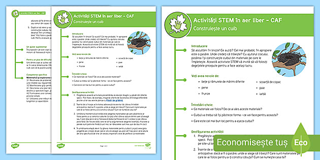 Cuibul - Activitate STEM în aer liber, CAF