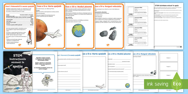 Instrucțiunile misiunii în spațiu - Activitate STEM