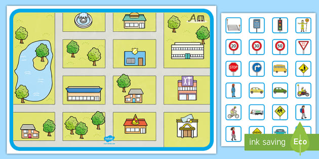 Build a Busy Town Cut and Stick Activity