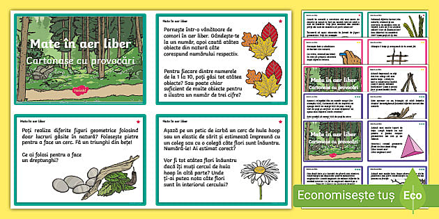 * NEW * Clasa a II-a: Mate în aer liber – Cartonașe cu provocări