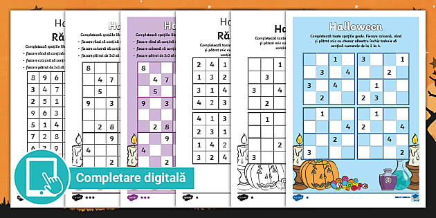 * NEW * Halloween: Sudoku – Fișe cu completare digitală