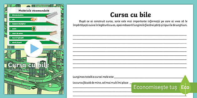 Cursa cu bile - Activitate STEM
