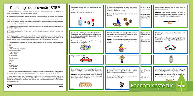 Cartonașe cu provocări STEM - Activitate