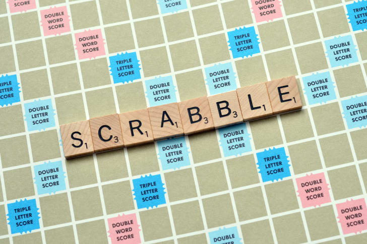 A Scrabble board