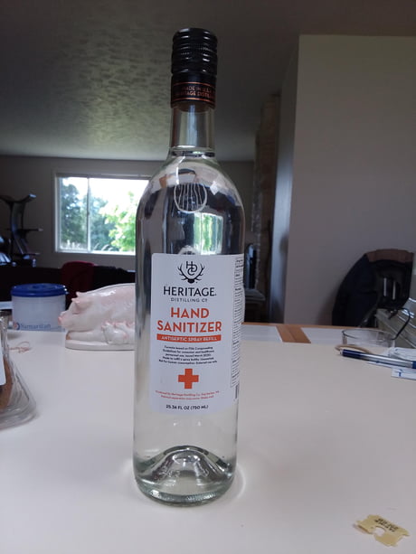 The local distillery is making hand sanitizer, but they&#039;ve only got one kind of bottle...