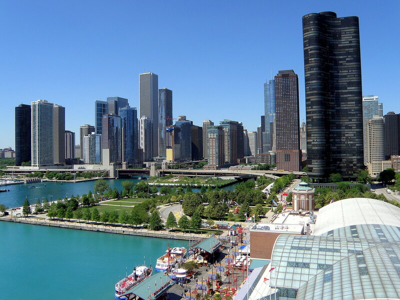 Чикаго с колеса обозрения Чикаго с колеса обозрения