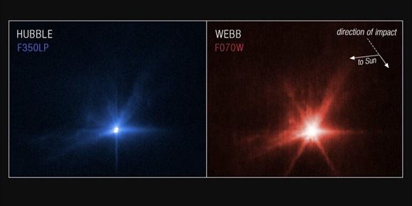 3. Webb y Hubble también observaron el impacto de DART en un asteroide