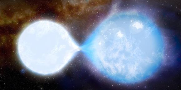 6. Estrellas en contacto antes de colapsar en agujeros negros y chocar