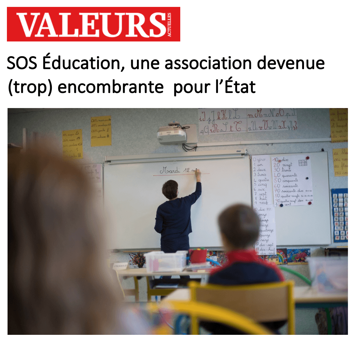 Aperçu article Valeurs Actuelles Situation SOS Éducation