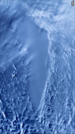 Hình ảnh vệ tinh hồ Vostok (NASA GSFC). Ảnh: Wikimedia.
