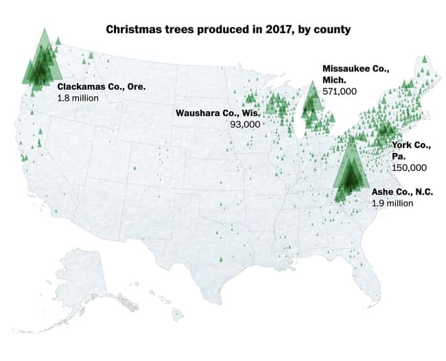 Christmas Tree Production (201 is listed (or ranked) 10 on the list 21 Interesting Charts That Made Us Laugh And Think About Things Differently