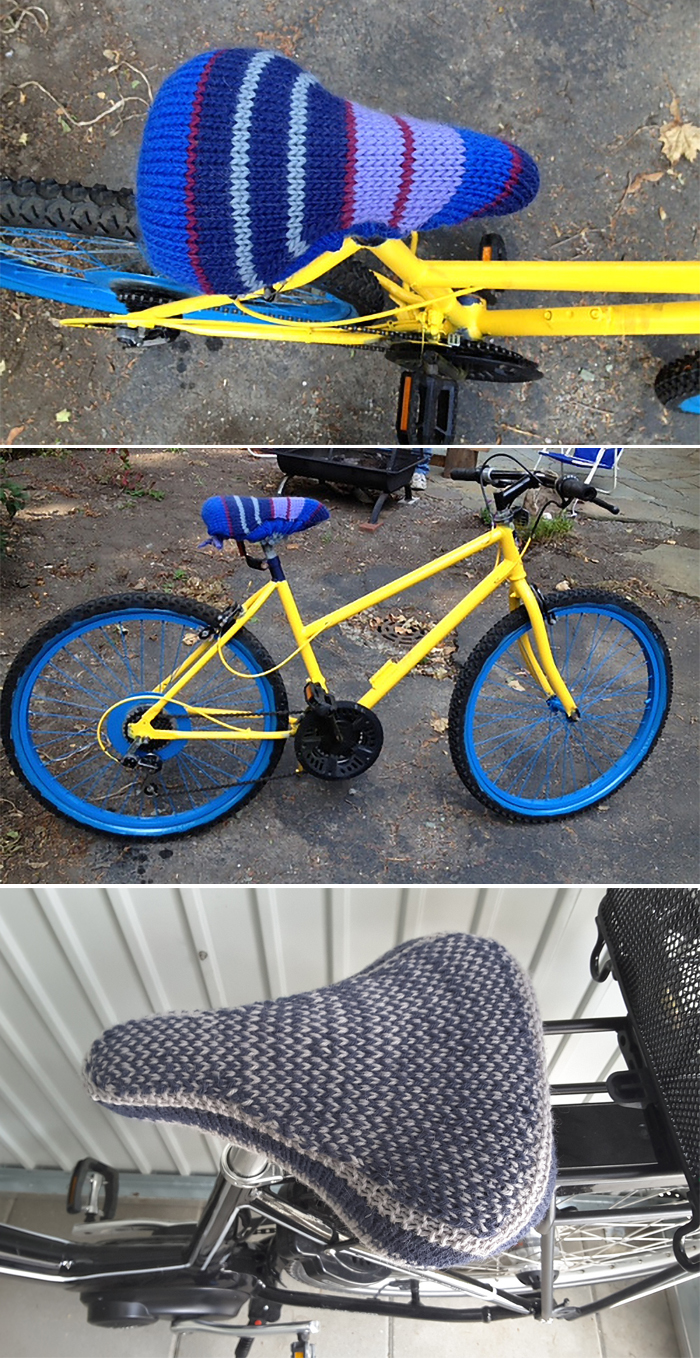 Free Knitting Pattern for Bike Seat Cover