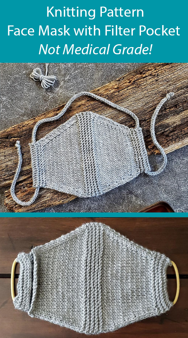 Free Knitting Pattern for Face Mask with Filter Pocket NOT MEDICAL GRADE