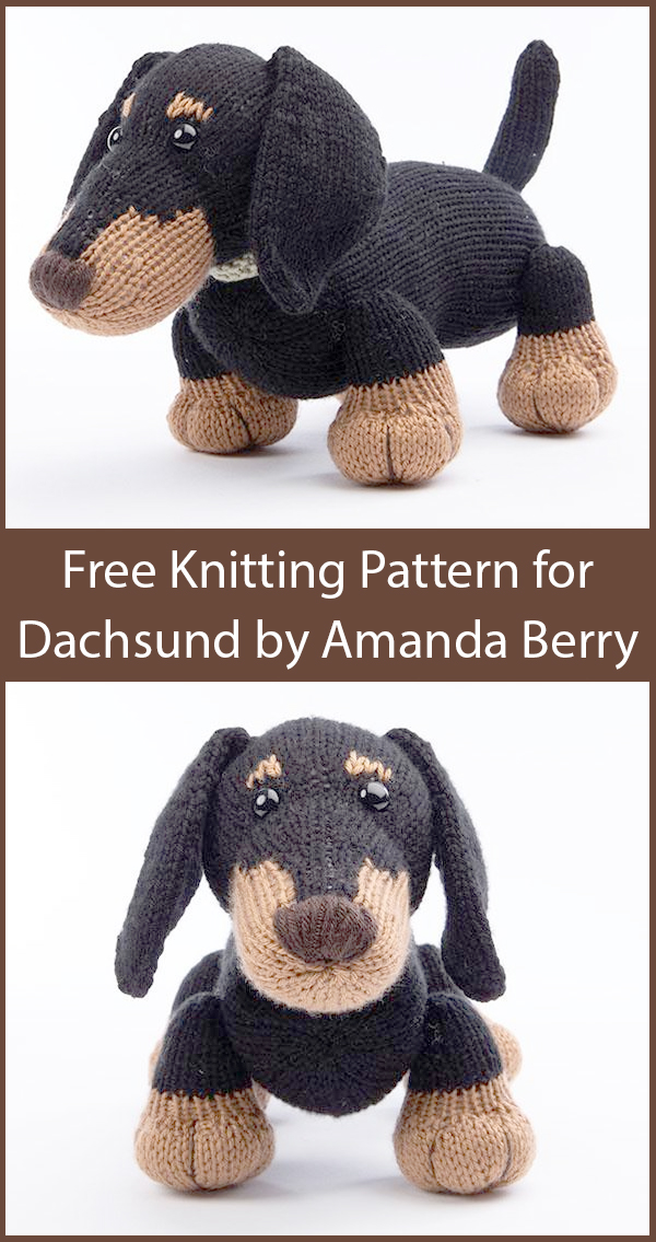 Free Knitting Pattern for Dachshund by Amanda Berry