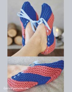 Women's slippers knitting pattern free
