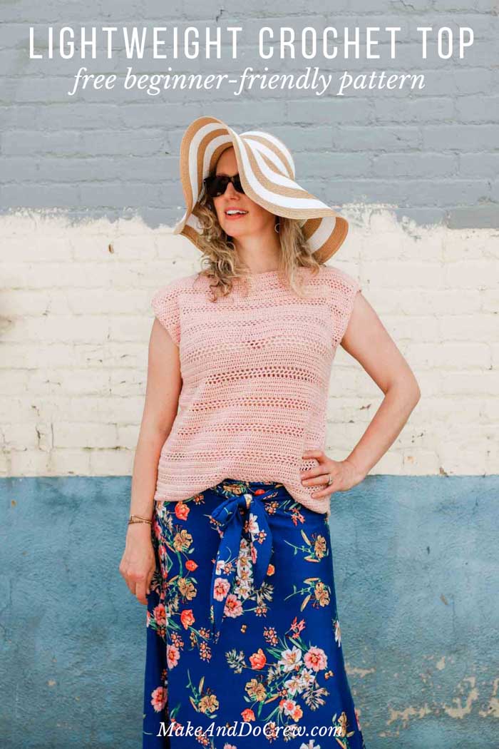 If you can crochet a rectangle, you can make this easy lightweight top! Simple stitches, minimal counting--super easy beginner project. Free pattern!