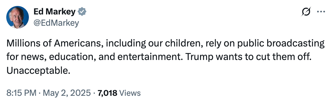 'Tweet from Ed Markey'