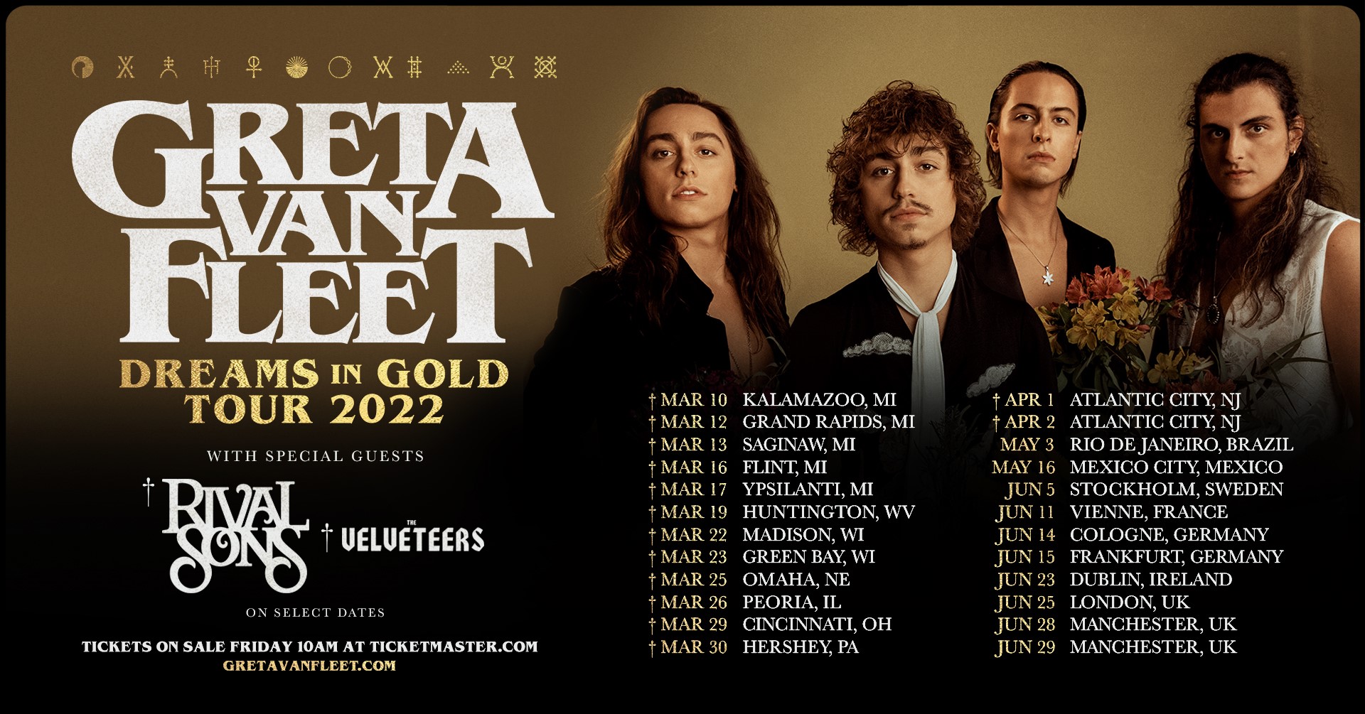 GRETA VAN FLEET ANNOUNCE DREAMS IN GOLD TOUR 2022 - Side Stage Magazine