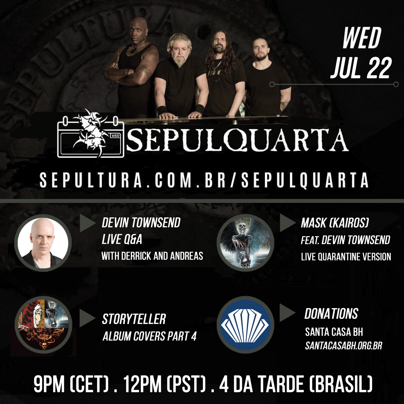 SEPULTURA - Welcome Devin Townsend To Their SepulQuarta Sessions!