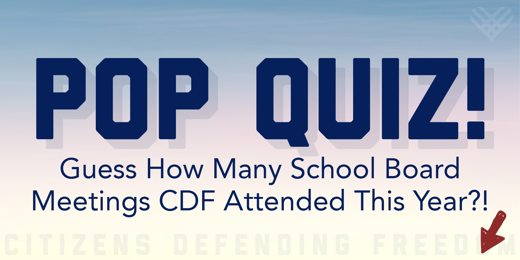 POP QUIZ! Guess How Many School Board Meetings CDF Attended This Year?!