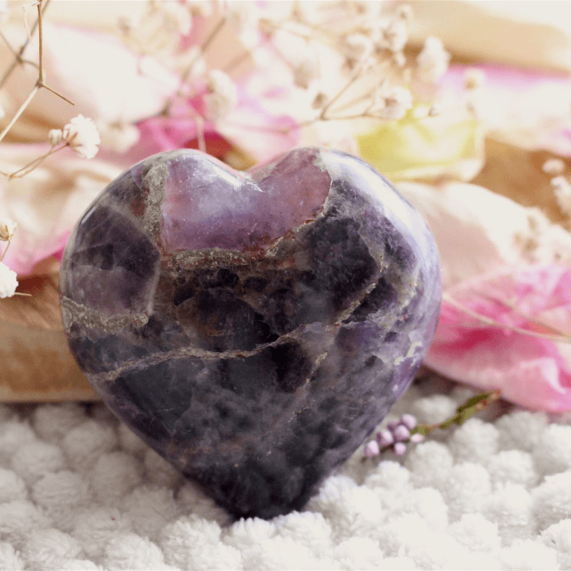Heart shaped Amethyst stone