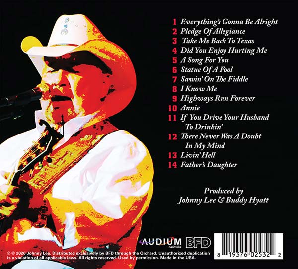 Johnny Lee "Everything's Gonna' Be Alright" (back cover)