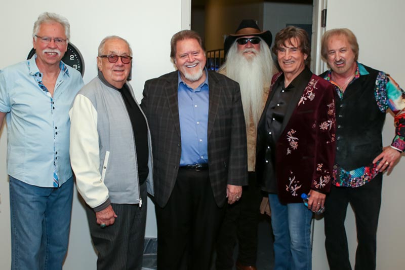 Joe Bonsall, Jim Halsey, Dallas Frazier, William Lee Golden, Richard Sterban, Duane Allen backstage at the Country Music Hall of Fame and Museum March 5, 2018.