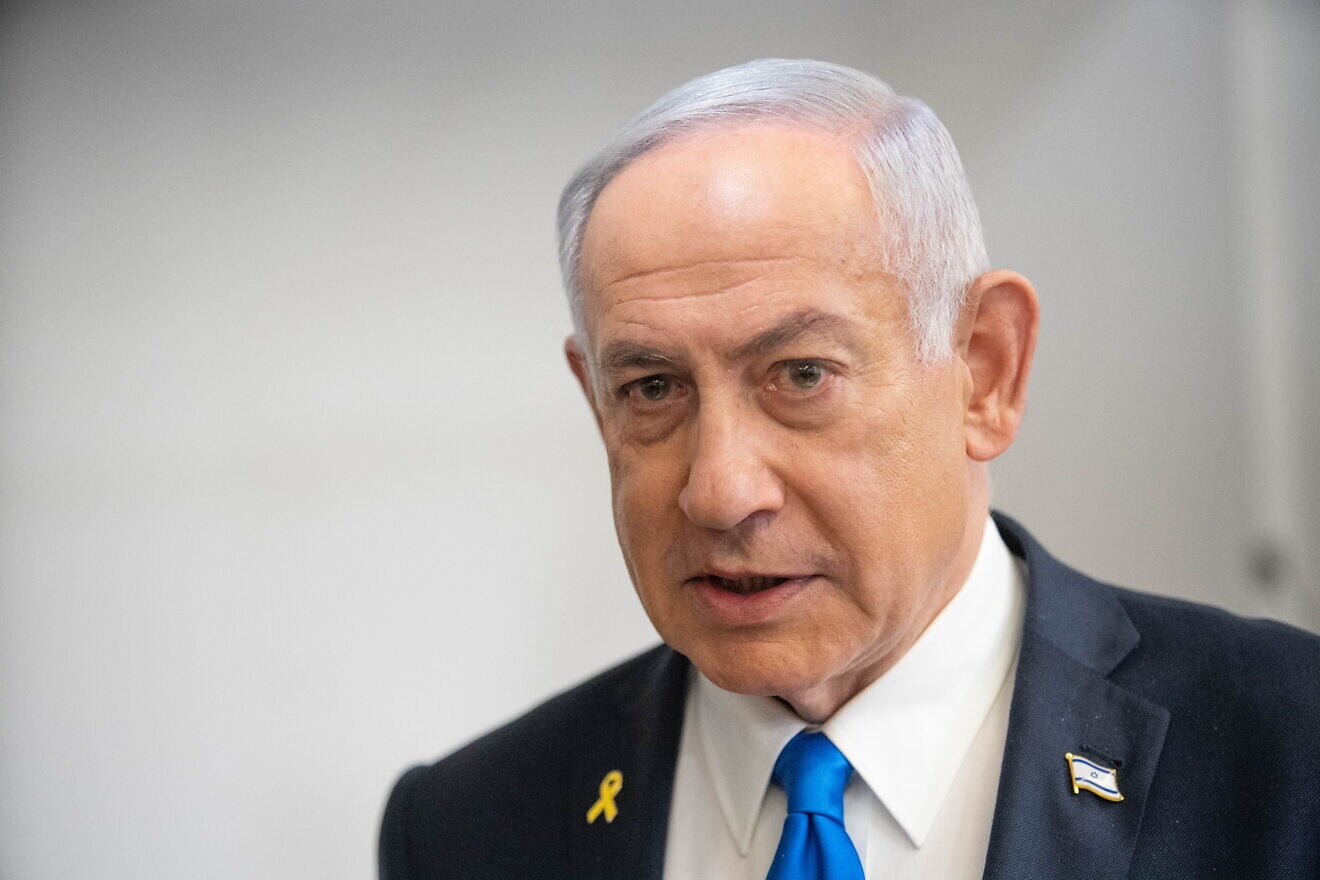 Israeli Prime Minister Benjamin Netanyahu in a Tel Aviv district court room, March 17, 2025. Credit: Tomer Appelbaum/Pool. Israeli Prime Minister Benjamin Netanyahu in a Tel Aviv district court room, March 17, 2025. Credit: Tomer Appelbaum/Pool.