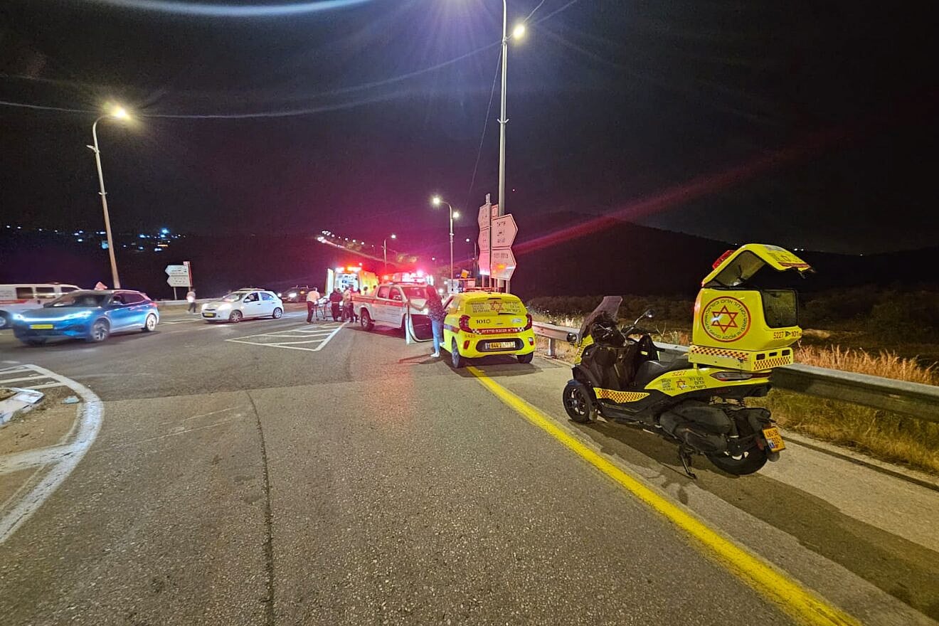 The scene at a shooting terror attack in Samaria on May 14, 2025. Credit: Magen David Adom. The scene at a shooting terror attack in Samaria on May 14, 2025. Credit: Magen David Adom.