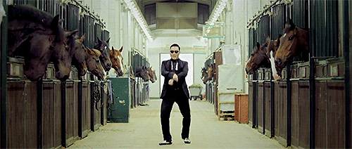 A gif of the Gangnam Style dance
