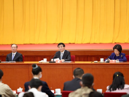 Wang Huning, a member of the Standing Committee of the Political Bureau of the Communist Party of China CPC Central Committee and a member of the Secretariat of the CPC Central Committee.