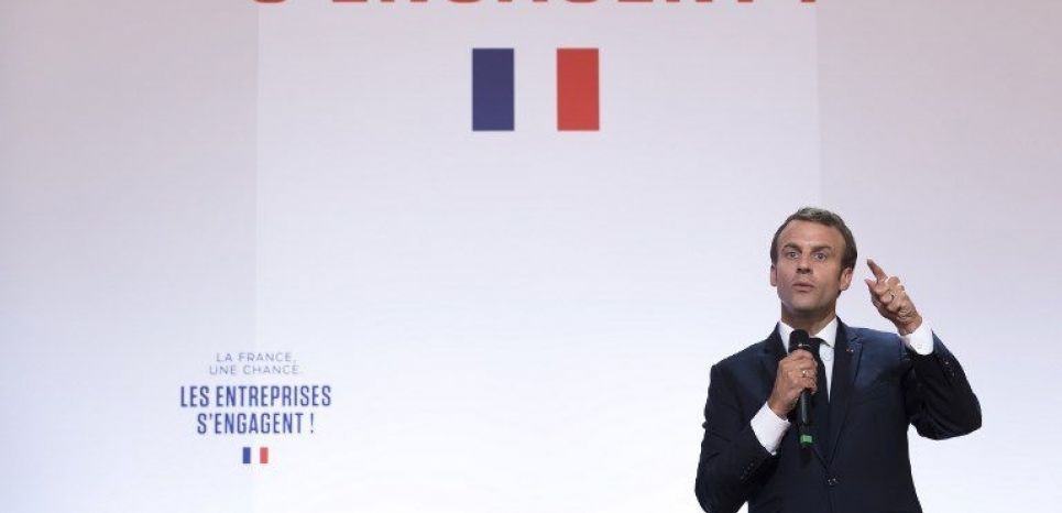 Emmanuel Macron à la rencontre avec les patrons des 100 premières entreprises françaises, le 17 juillet 2018
