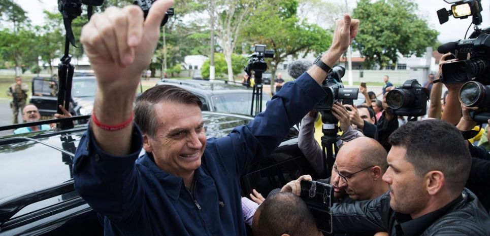 08/10/18 Jair Bolsonaro est arrivé en tête au premier tour de la présidentielle, le 7 octobre 2018, à Rio de Janeiro (Brésil)