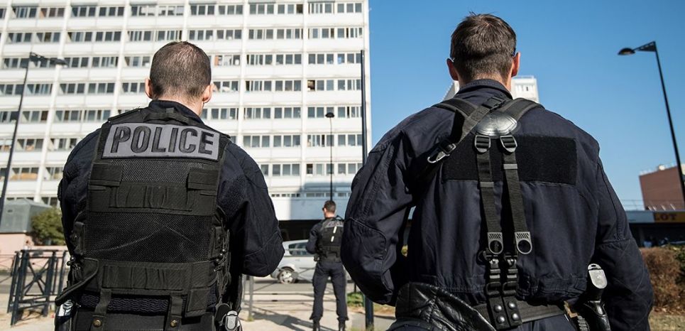 Des policiers, lors d'un déplacement de Christophe Castaner. Photo d'illustration.