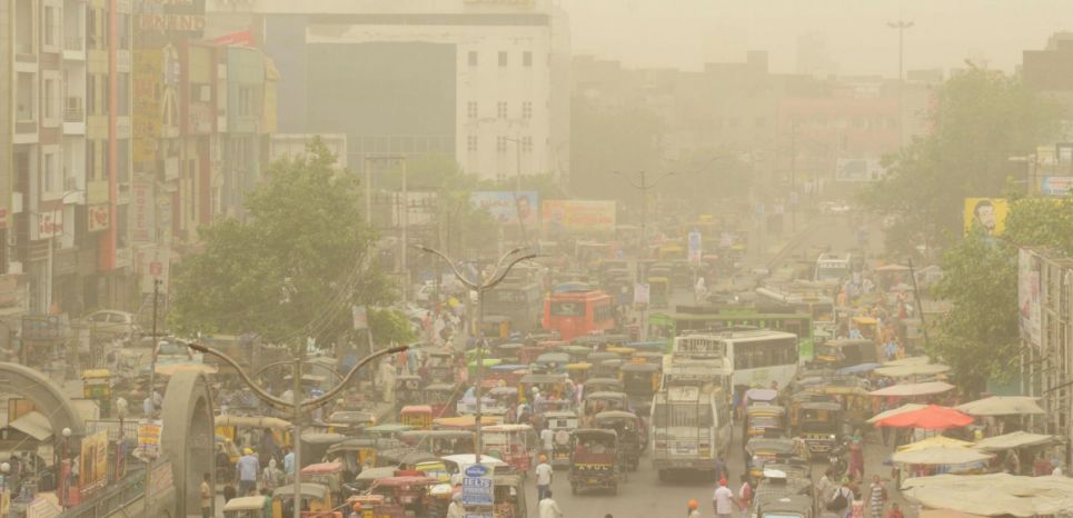Un nuage de pollution à Amritsar, au nord de l'Inde, en juin 2018