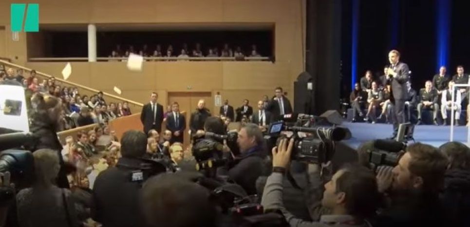 Emmanuel Macron à Louvain, le 20 novembre 2018 (capture d'écran).