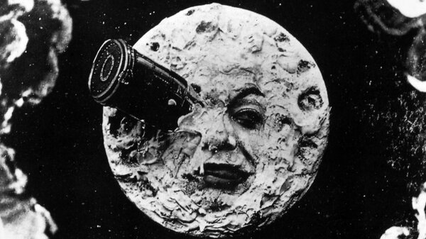 Georges Méliès' 1902 film, A Trip to the Moon, was the first motion picture to visit the moon — and one of the first films with a plot.