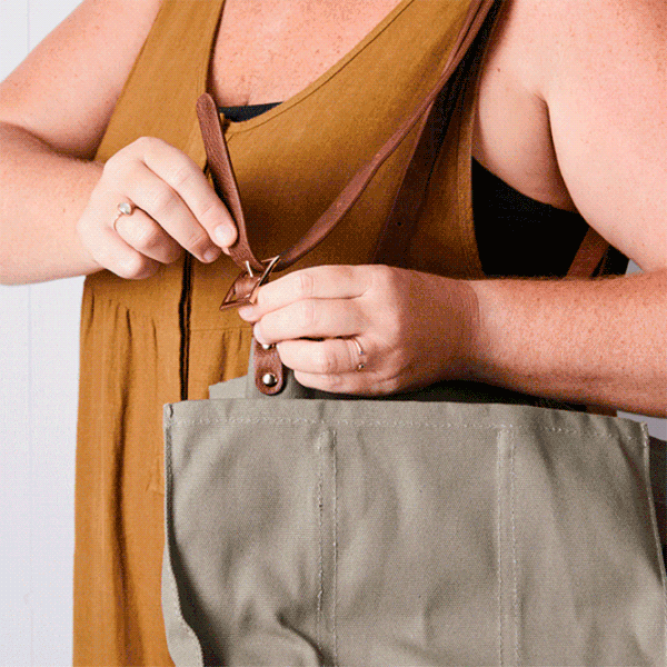 Multi-Pocket Canvas Market Tote