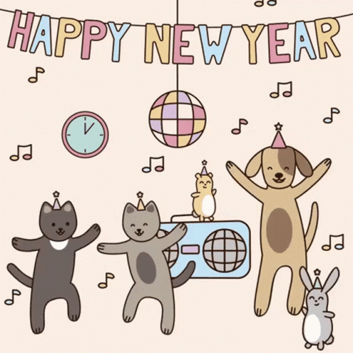 Happy New Year Pets GIF Happy New Year Pets GIF