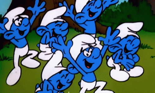 The Smurfs Cheering Fans GIF
