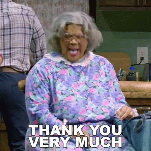 Thank You Very Much Tyler Perry GIF