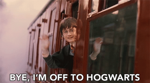 Bye Im Off To Hogwarts Harry Potter GIF