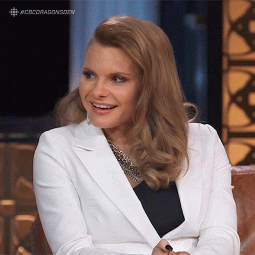 Laughing Michele Romanow GIF